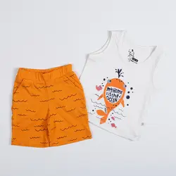 تاپ وشلوارک پسرانه طرح نهنگ ( 9 تا 24 ماه )