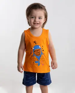 تاپ وشلوارک پسرانه طرح نهنگ ( 9 تا 24 ماه )