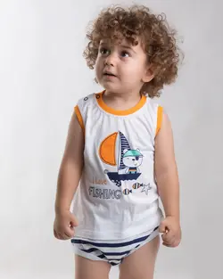 ست پسرانه طرح خرس ملوان ( 9 تا 24 ماه )