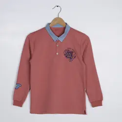 پلوشرت یقه دار پسرانه آستین بلند ( 10 تا 14 سال )