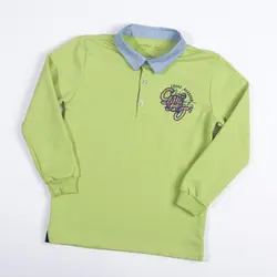 پلوشرت یقه دار پسرانه آستین بلند ( 6 تا 10 سال )