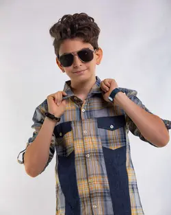 شومیز پسرانه طرح چهارخانه ( 10 تا 14 سال )