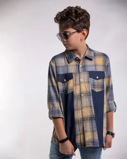 شومیز پسرانه طرح چهارخانه ( 10 تا 14 سال )