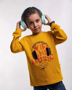 بلوز تک پسرانه طرح هدفون ( 6 تا 10 سال )