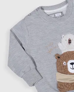 بلوز آستین بلند پسرانه طرح teddy ( 9 تا 24 ماه )