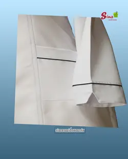 روپوش سفید زنانه مدل نواردار یقه دار