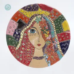 خرید دیوار کوب سفالی طرح خاتون کد 9983 با بهترین قیمت - فروشگاه اینترنتی صنایع دستی سوغات رسان