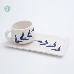 خرید فنجان و بشقاب سرامیکی طرح نیلوفر با بهترین قیمت - فروشگاه اینترنتی صنایع دستی سوغات رسان