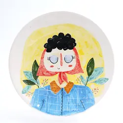 خرید بشقاب سرامیکی دیوار کوب دختر با بهترین قیمت - فروشگاه اینترنتی صنایع دستی سوغات رسان