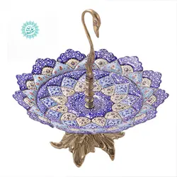 خرید شیرینی خوری میناکاری پایه دار با بهترین قیمت - سوغات رسان