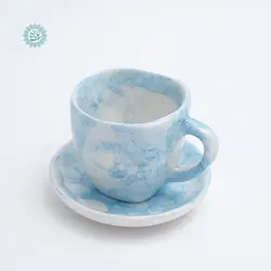 خرید فنجان و نعلبکی سرامیک طرح ابر و باد با بهترین قیمت - سوغات رسان