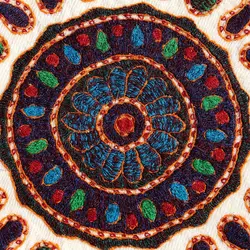 رومیزی پته دوزی گرد بادامی