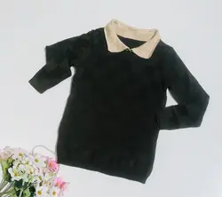 بلوز بافت یقه دار طرح مربع برجسته