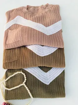 بلوز بافت مجلسی دو رنگ