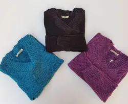 پليور قواره دار مخملي یقه هفت