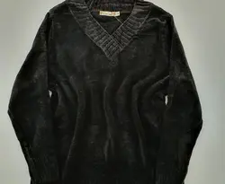 پليور قواره دار مخملي یقه هفت