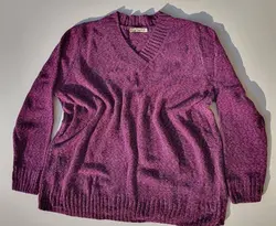 پليور قواره دار مخملي یقه هفت