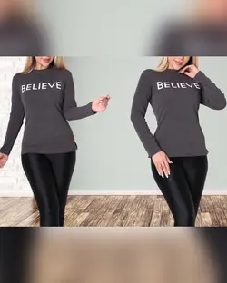 بلوز يقه سه سانت آستین بلند