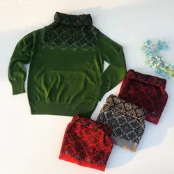 پليور يقه اسكي نگين دار