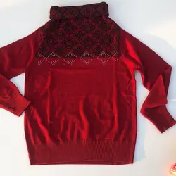 پليور يقه اسكي نگين دار