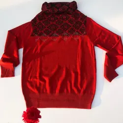 پليور يقه اسكي نگين دار