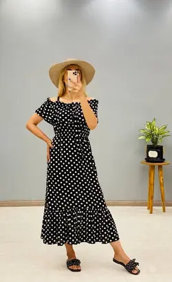 پیراهن خال خالی شیک زنانه