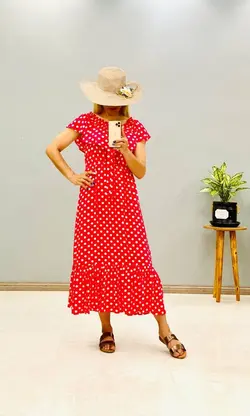 پیراهن خال خالی شیک زنانه