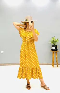 پیراهن خال خالی شیک زنانه