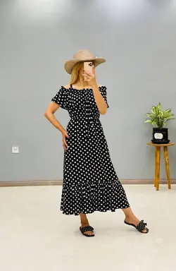 پیراهن خال خالی شیک زنانه