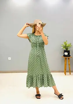 پیراهن خال خالی شیک زنانه