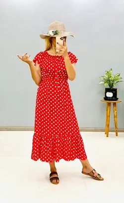 پیراهن خال خالی شیک زنانه