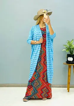 پیراهن نخی بلند