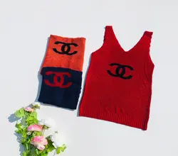 تاپ بافت برند (chanel) یقه گرد
