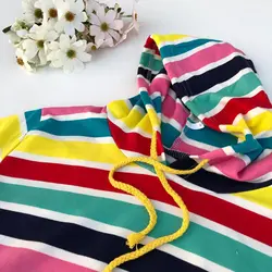 هودی دخترانه راه راه رنگی (رنگی تیره)