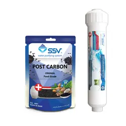 فیلتر شارژپذیر Post carbon به همراه شارژ یدک 140 گرم مدل | تصفیه آب خانگی | دستگاه تصفیه آب | اس اس وی