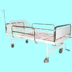 تخت بیمارستانی یک شکن مکانیکی پایه ثابت فلزی مارک صحرایی ساخت ایران