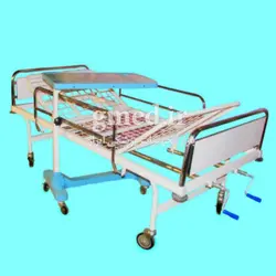 تخت بیمارستانی دو شکن مکانیکی پایه ثابت فلزی مدل 107 مارک صحرایی ساخت ایران