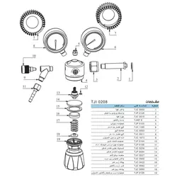 رگلاتور دو گیجه اکسیژن توان جم مدل TJI 0208