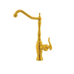 ست شیرآلات ریو طلایی مات ویژوال - آینه دکوراتیو و روشویی تجسم