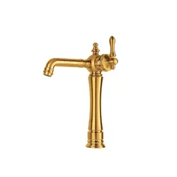 ست شیرآلات ساره طلایی مات ویژوال - آینه دکوراتیو و روشویی تجسم