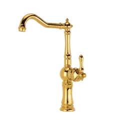 ست شیرآلات ساره طلایی ویژوال - آینه دکوراتیو و روشویی تجسم