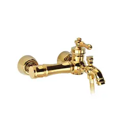 ست شیرآلات ساره طلایی ویژوال - آینه دکوراتیو و روشویی تجسم