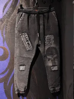 شلوار اسلش لش زغالی چاپ لیزری