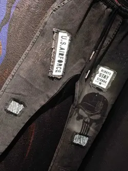 شلوار اسلش لش زغالی چاپ لیزری