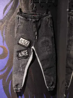 شلوار اسلش جین طرح دار