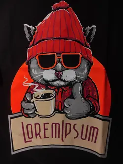 تیشرت سوپر سایز بلک لایت گربه