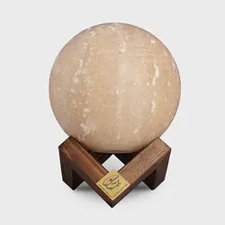 آباژور سنگ نمک طرح کره پایه چوبی کد 113