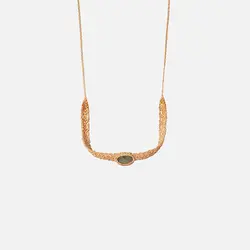 گردنبند (چوکر) مکرومه/ لابرادوریت/ کد MD-810