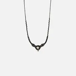 گردنبند (چوکر) مکرومه/ لابرادوریت- حدید/ کد MD-800