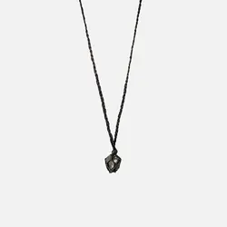 گردنبند مکرومه/ تورمالین سیاه - حدید/ کد  MD-602